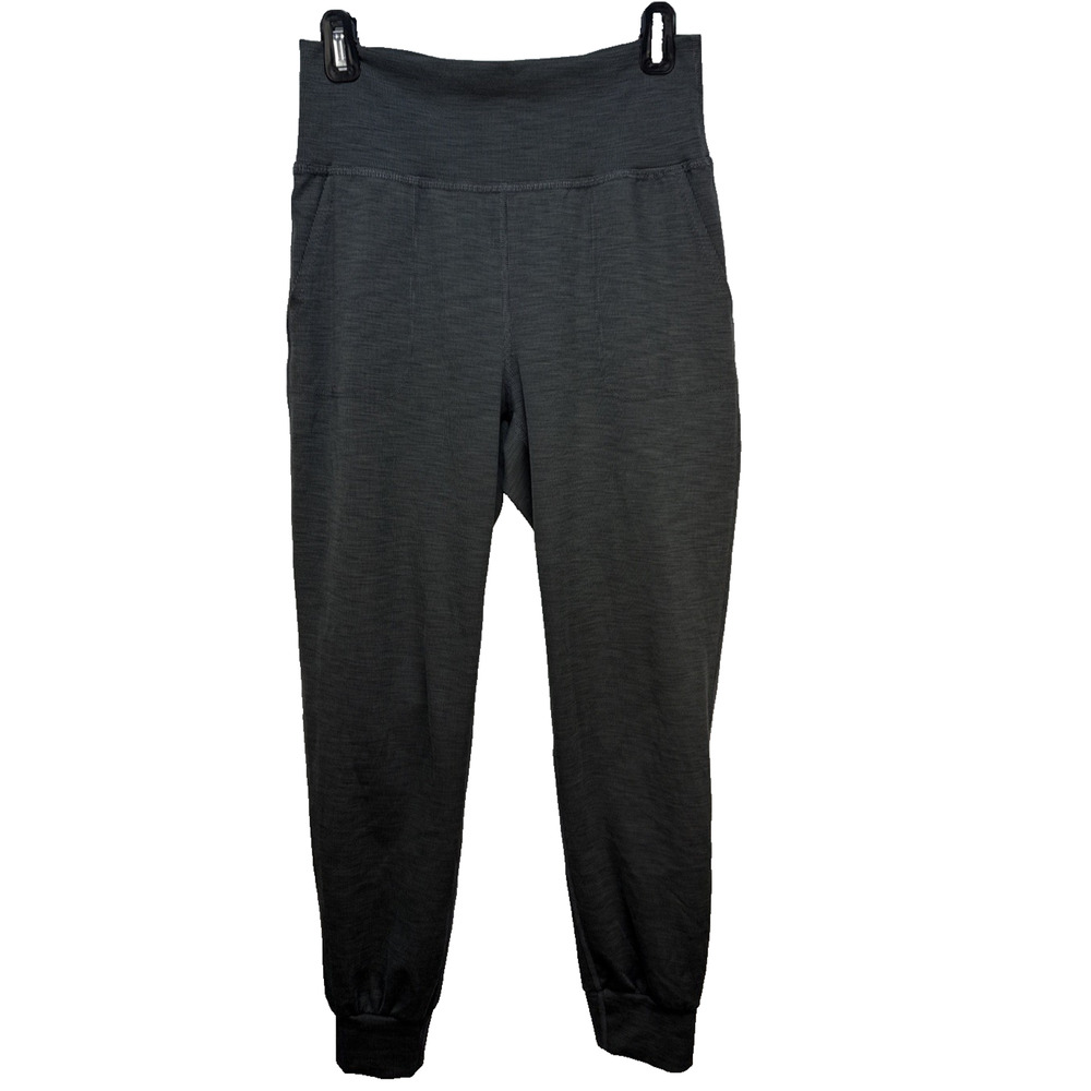 Beyond Yoga Heather Rib Midi Joggers Size M Smoke Gray Pockets Lounge